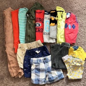 Babyboy 18m spring & summer romper, shirts, shorts, pjs bundle!